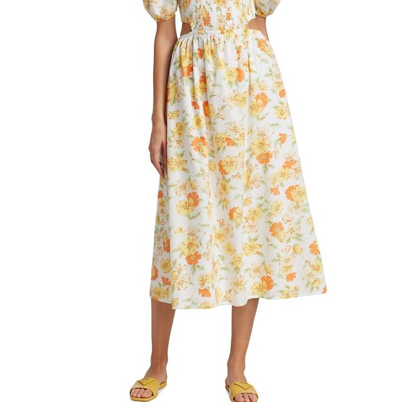 NWT Faithfull the Brand Loucetta Floral Cotton Midi Dress - Picture 7 of 8